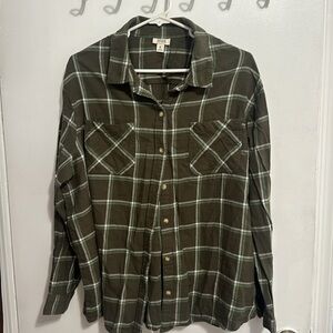 Olive green flannel
